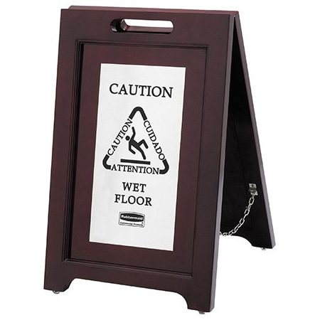 Bsc Preferred Wooden Wet Floor Sign - 2-Sided Multi-Lingual Stand BUY00447307